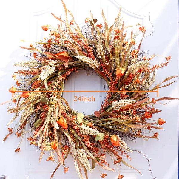 Fall Grain Wreath - jenshomeandgardendecor