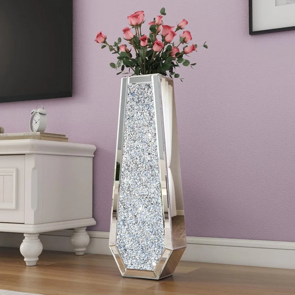 Crushed Diamond Tall Floor Vase 24 Inches - jenshomeandgardendecor