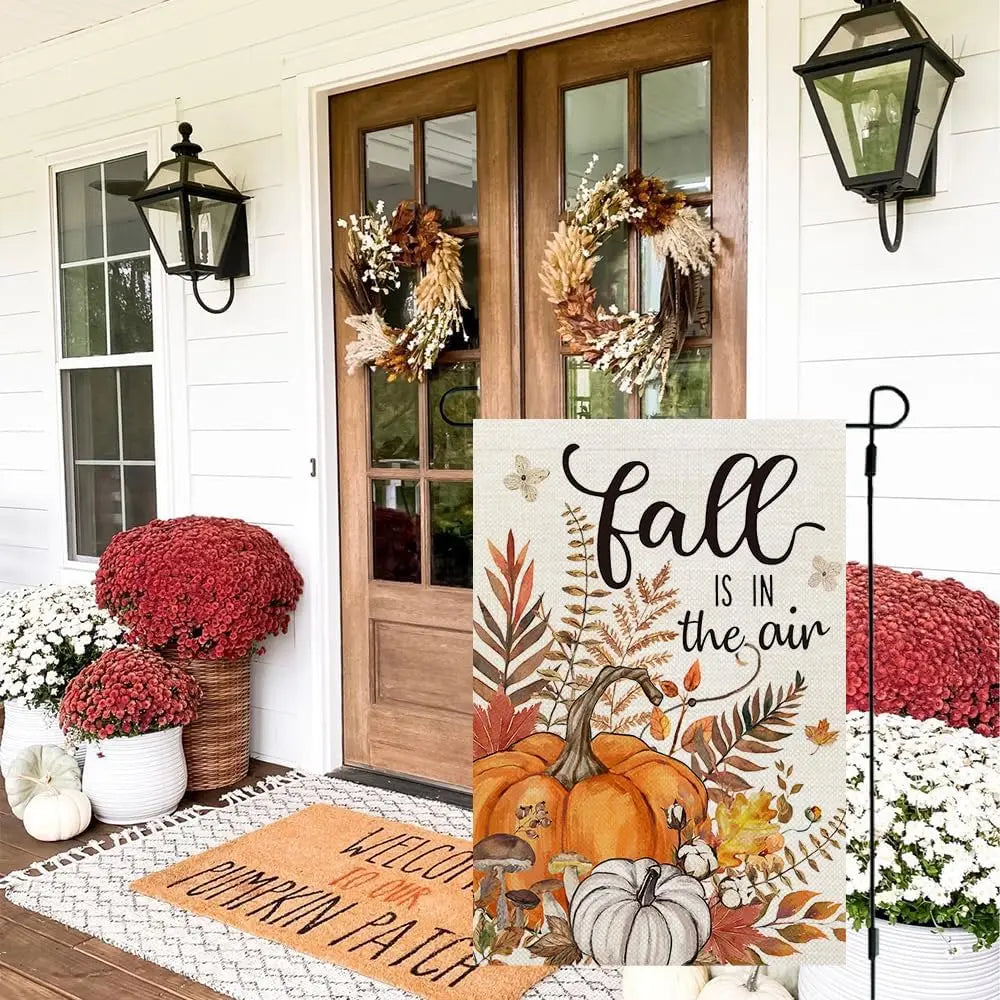 Fall Garden Flag Pumpkins 12x18 Inch Double Sided