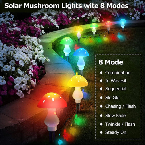 3/8/10pcs LED Solar Mushroom Light - jenshomeandgardendecor