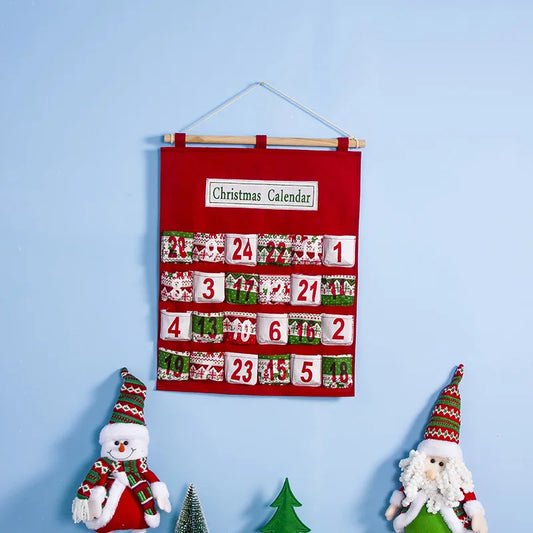 Christmas Advent Calendar Wall Hanging With Storage Bags