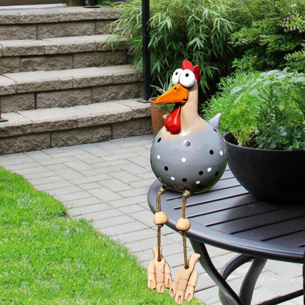 Big-eyed Chicken Statue - jenshomeandgardendecor