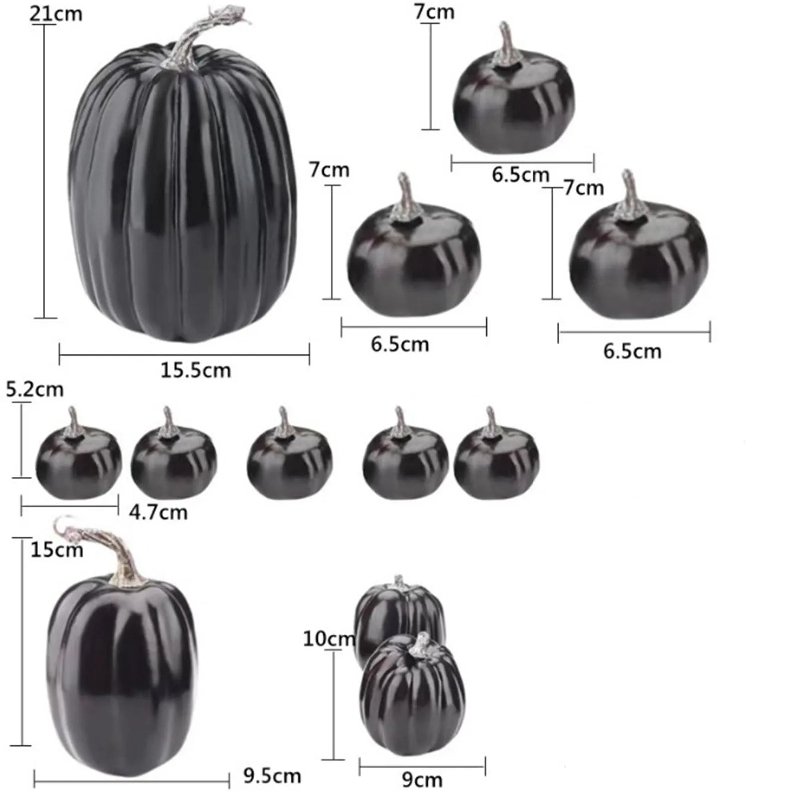 Artificial Black Pumpkins