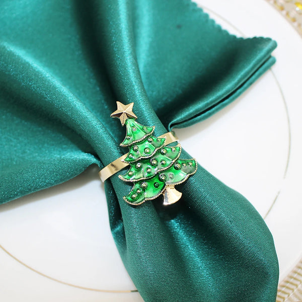 6Pcs Rustic Christmas Tree Napkin Rings