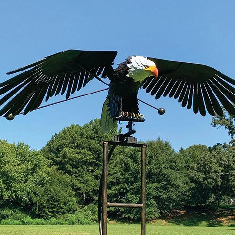 Iron Metal Eagle Wind Spinners Lawn Ornament - jenshomeandgardendecor