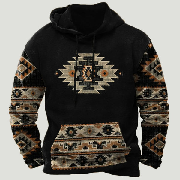 Men's Aztec Indian Oversized Hoodie Tops - jenshomeandgardendecor