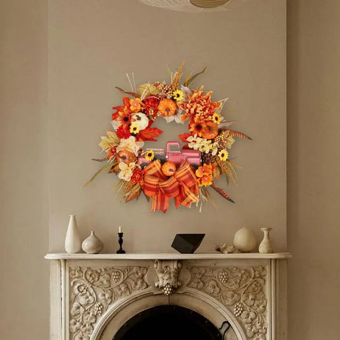 Artificial Pumpkin Wreath