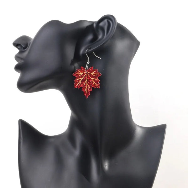 Fashion Acrylic Maple Leaves Dangle Earrings