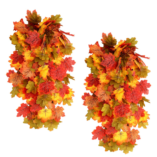 3/1pc Artificial Red Maple Garland