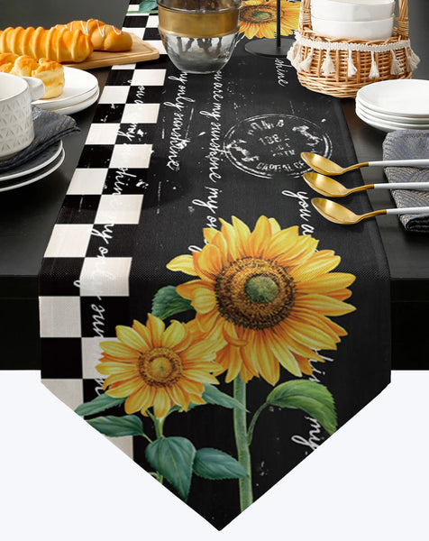 Thanksgiving Autumn Flower Sunflower Table Runner