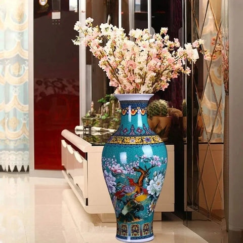 Large Fishtail Ceramic Floor Vase - jenshomeandgardendecor