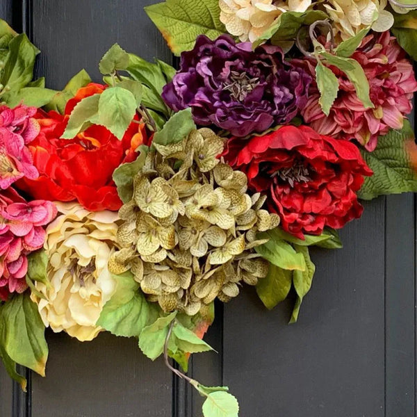 Colorful Hydrangea Wreath