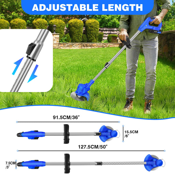 21V Grass Trimmer Electric Cordless Strimmer with 2x Battery
