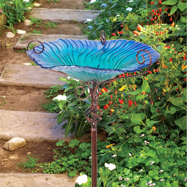 Large Outdoor Glass Bird Bath Garden Feeding Bowls