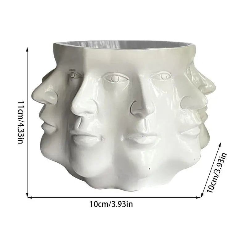 Multi Face Flower Pot Vase Ceramic Planter - jenshomeandgardendecor