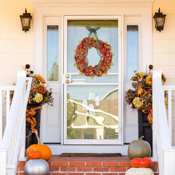17.7in Fall Hydrangea Wreath for Front Door