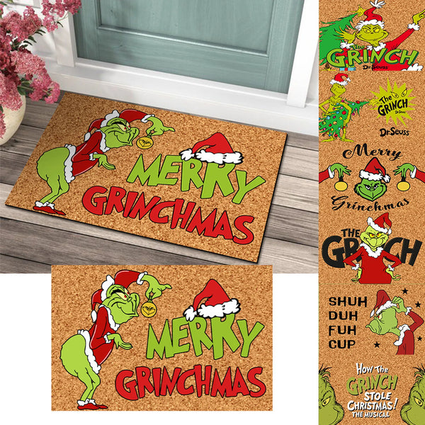 Christmas Grinch Door Mat