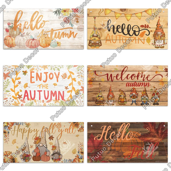 Welcome Autumn Wood Signs