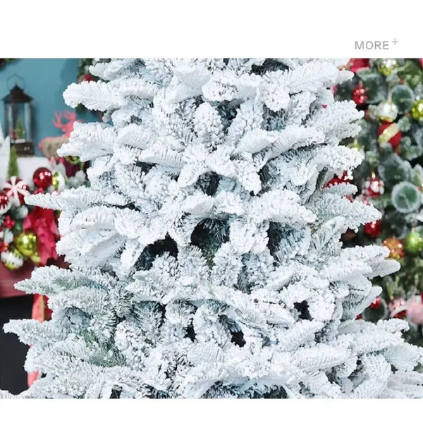 New White Snow Christmas Tree with Metal Foldable Stand