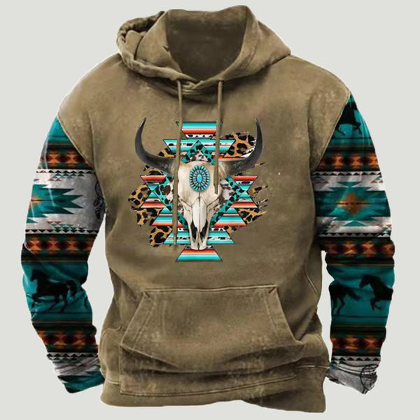 Men's Aztec Indian Oversized Hoodie Tops - jenshomeandgardendecor