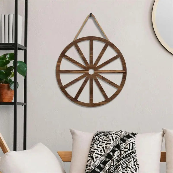 Decorative Wooden Wheel - jenshomeandgardendecor