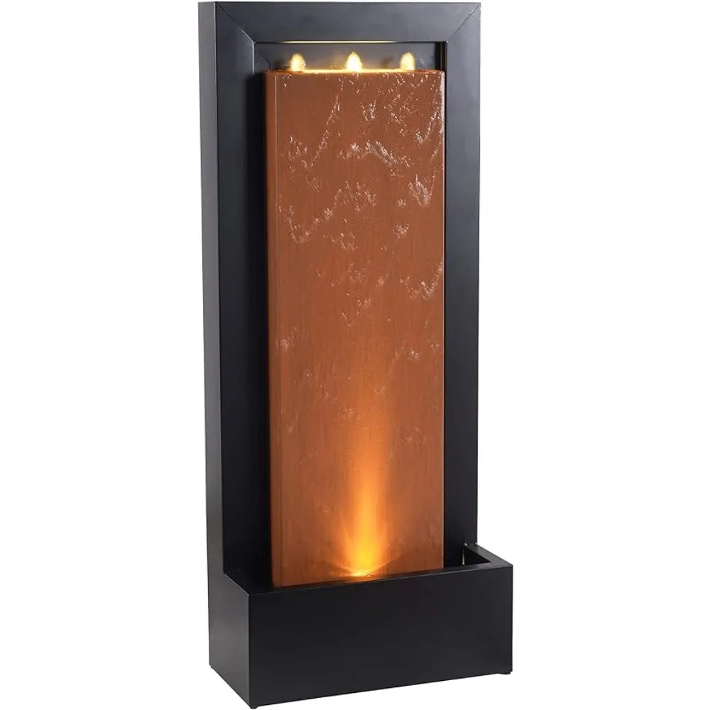 Andora Floor Fountain With Rust and Matte Black Finish - jenshomeandgardendecor