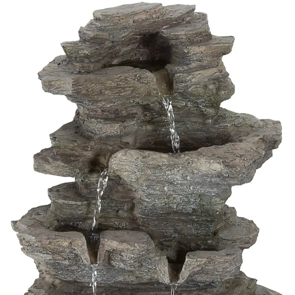 Tabletop Waterfall Fountain with LED Lighting - jenshomeandgardendecor