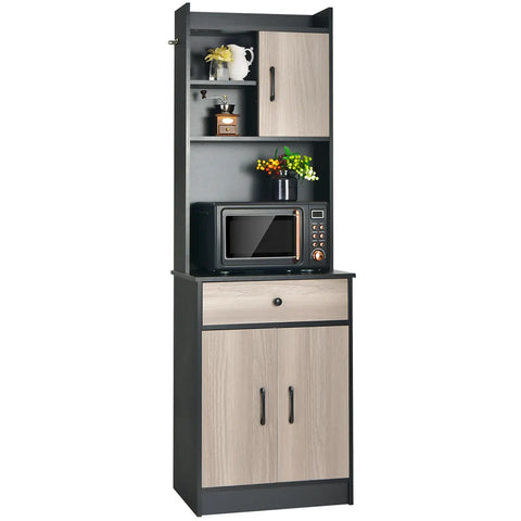 Kitchen Buffet Pantry Storage Cabinet w/Hutch - jenshomeandgardendecor