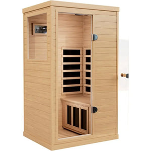 1 Person Far Infrared Sauna for Home, 2 Bluetooth Speakers, 1 LED Reading Lamp