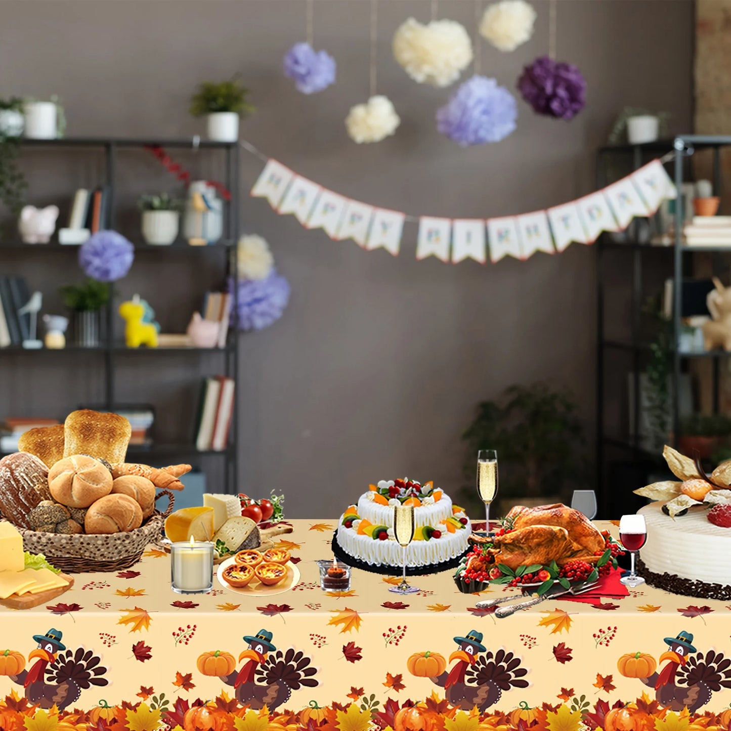 Fall Thanksgiving Rectangular Tablecloth