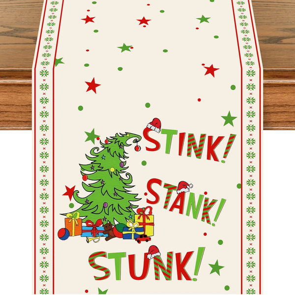 Grinch Tree Table Runner