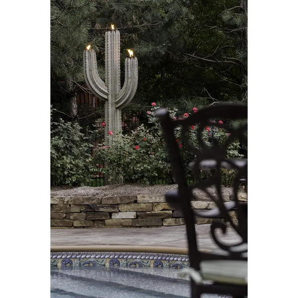 Cactus Torch - (Small - 21”W x 60”H x 8”D) - Outdoor Metal Yard Art & Lawn Decoration