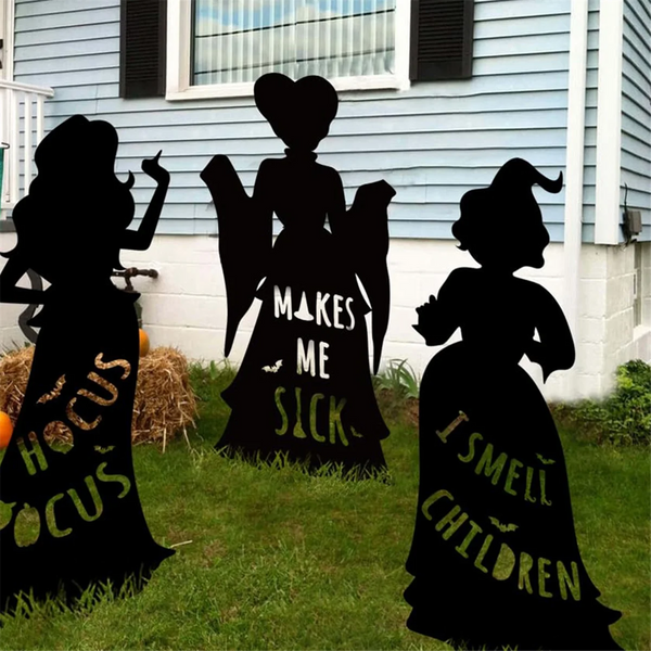 3Pcs Witch Hocus Pocus Yard Stakes