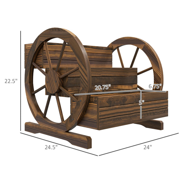 3-Tier Raised Garden Bed, Wooden Wagon Planter Boxes with Drainage Holes, for Vegetables Flowers Herbs, 25" X 24" X 23"