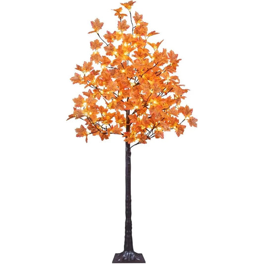 LED Artificial Lighted Maple Tree Warm White Fall Decorations Indoor Outdoor