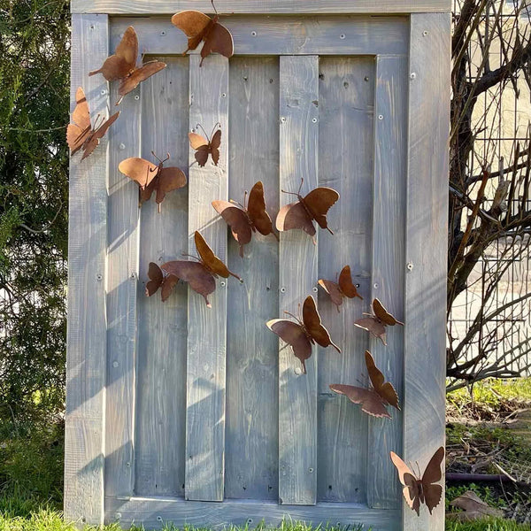 15 Pcs Rustic Metal Butterfly Outdoor Wall Art Decor