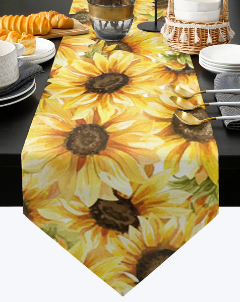 Thanksgiving Autumn Flower Sunflower Table Runner