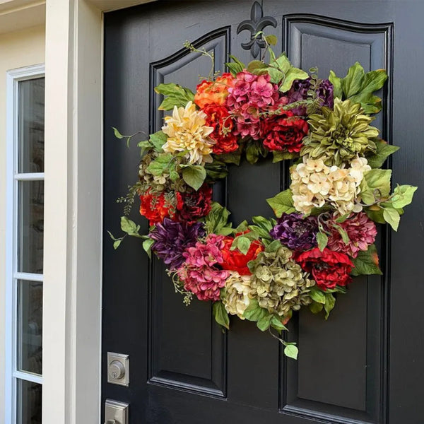 Colorful Hydrangea Wreath