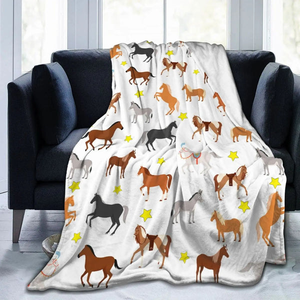 Western Galloping Horse Throw Blanket - jenshomeandgardendecor