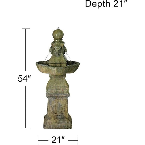 Outdoor Floor Tiered Water Fountain 54" High