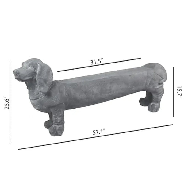 Dachshund Dog Sculpture Stool Garden Bench