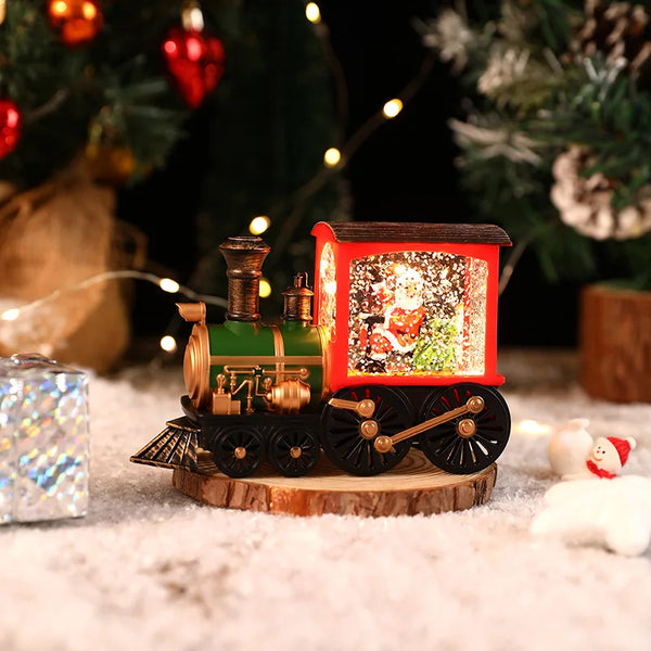 Santa Claus Snowman Christmas Music Box Train