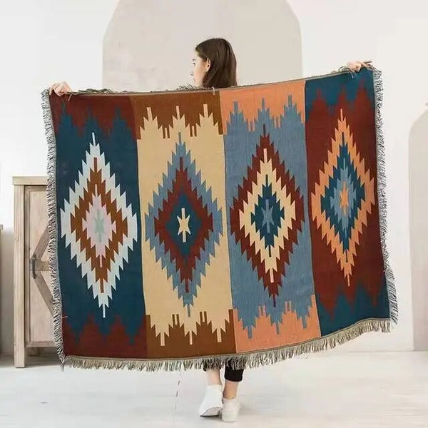 Bohemian Knit Throw - jenshomeandgardendecor