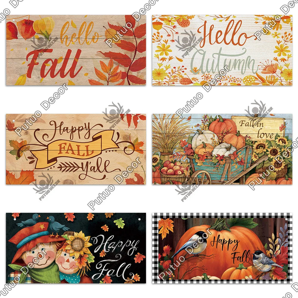 Welcome Autumn Wood Signs