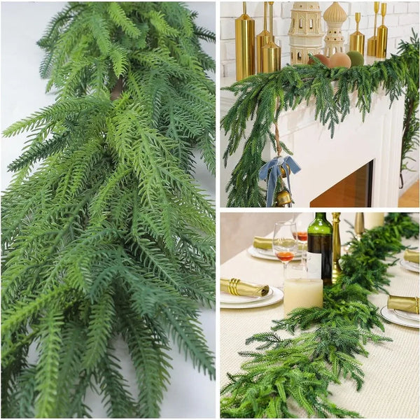 8 Pcs Christmas Garlands Norfolk Pine Garland - jenshomeandgardendecor