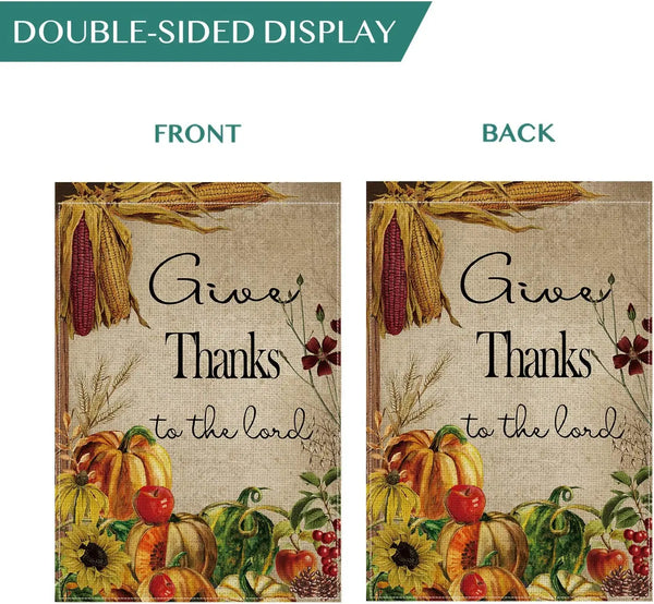 Give Thanks To The Lord Garden Flag Vertical Double Sided12 X 18 Inch