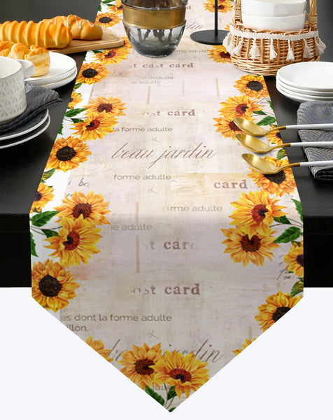 Thanksgiving Autumn Flower Sunflower Table Runner