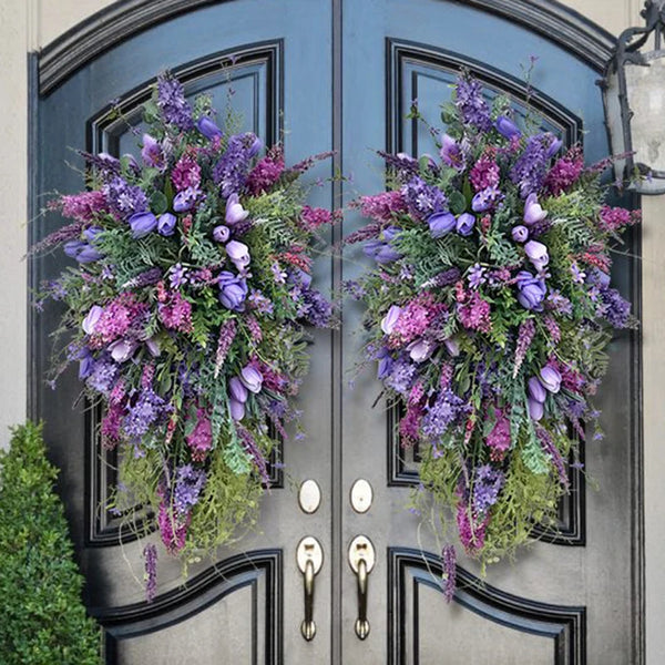 Spring Purple Tulip Wreath - jenshomeandgardendecor