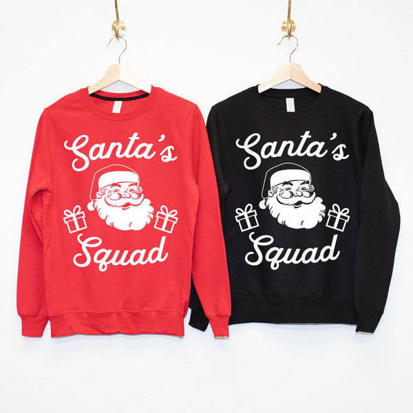 SANTA'S SQUAD CUSTOM Christmas Sweatshirts Crew - jenshomeandgardendecor