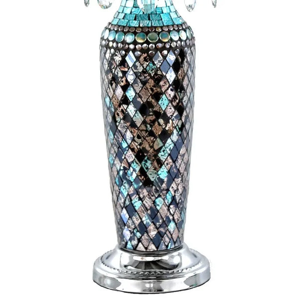 River of Goods Gracie's Crystal Table Lamp- Turquoise - jenshomeandgardendecor